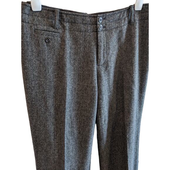 Eddie Bauer Wool Blakely Fit Herringbone Straight Leg Trousers Size 8 - Picture 2 of 6
